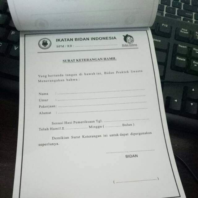 Contoh Surat Cuti Melahirkan Dari Bidan