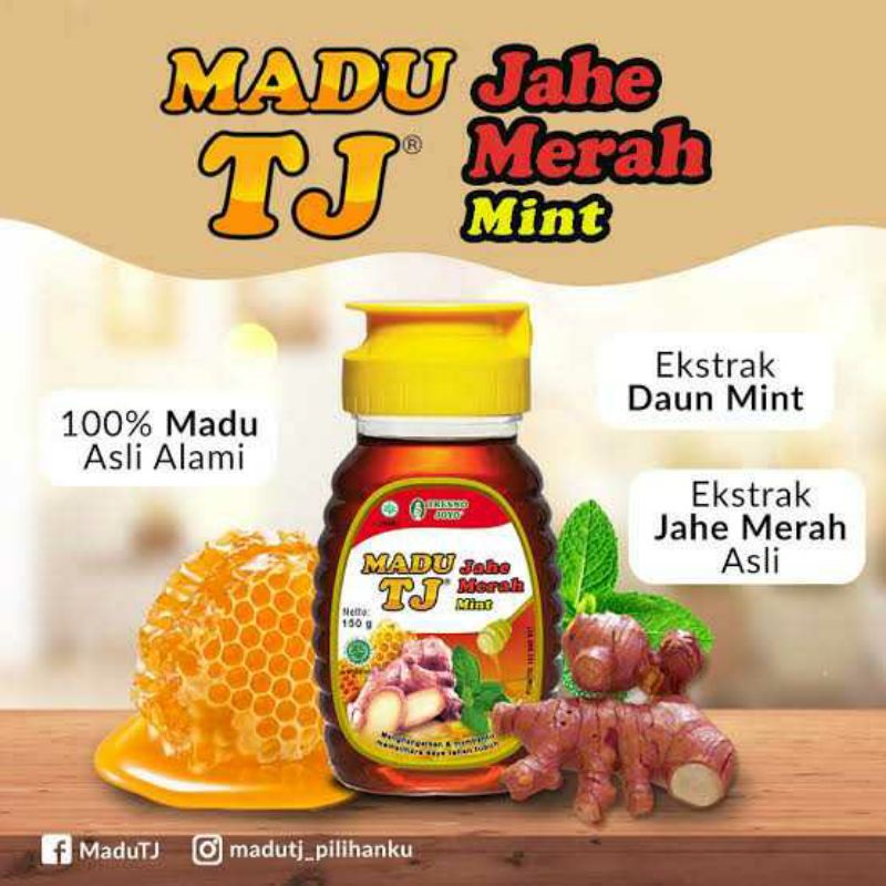 

Madu TJ Jahe Merah Mint 100% Original ( 500g, 250g, 150g ) / Tresno Joyo Madu TJ Jahe Merah Mint Murah