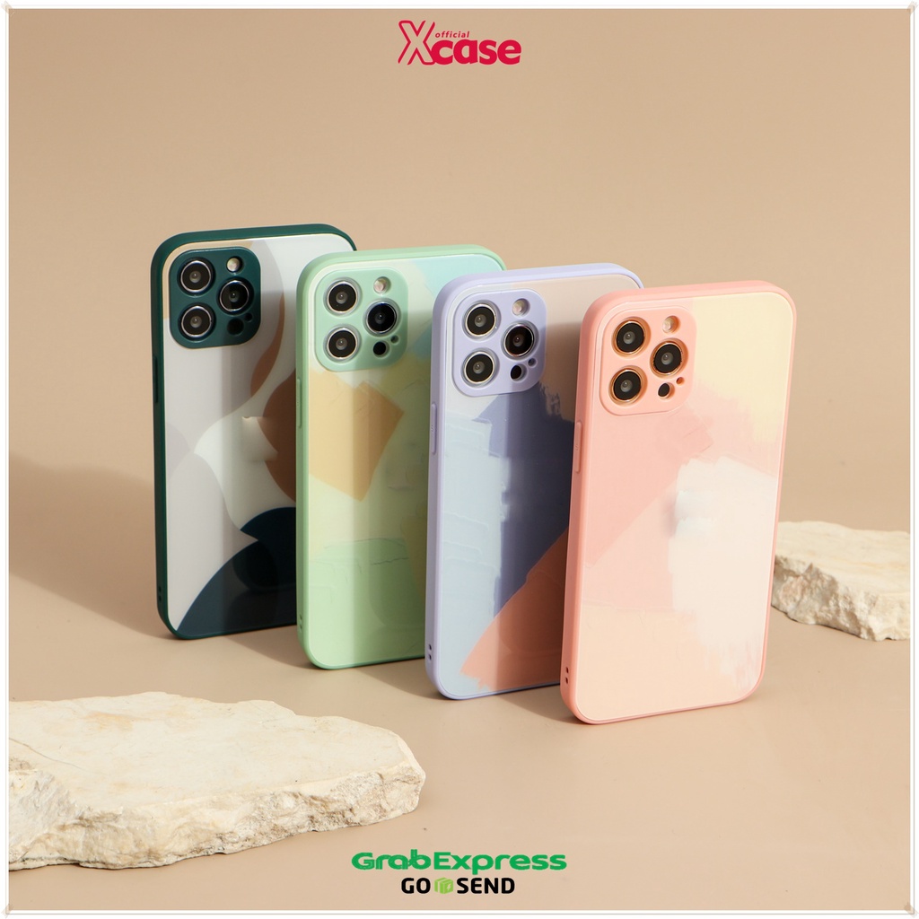 Casing iPhone 6 7 8 PLUS X XR XS 11 12 MINI PRO MAX - Painted Color Soft Case Glass Full Lens Cover (2)