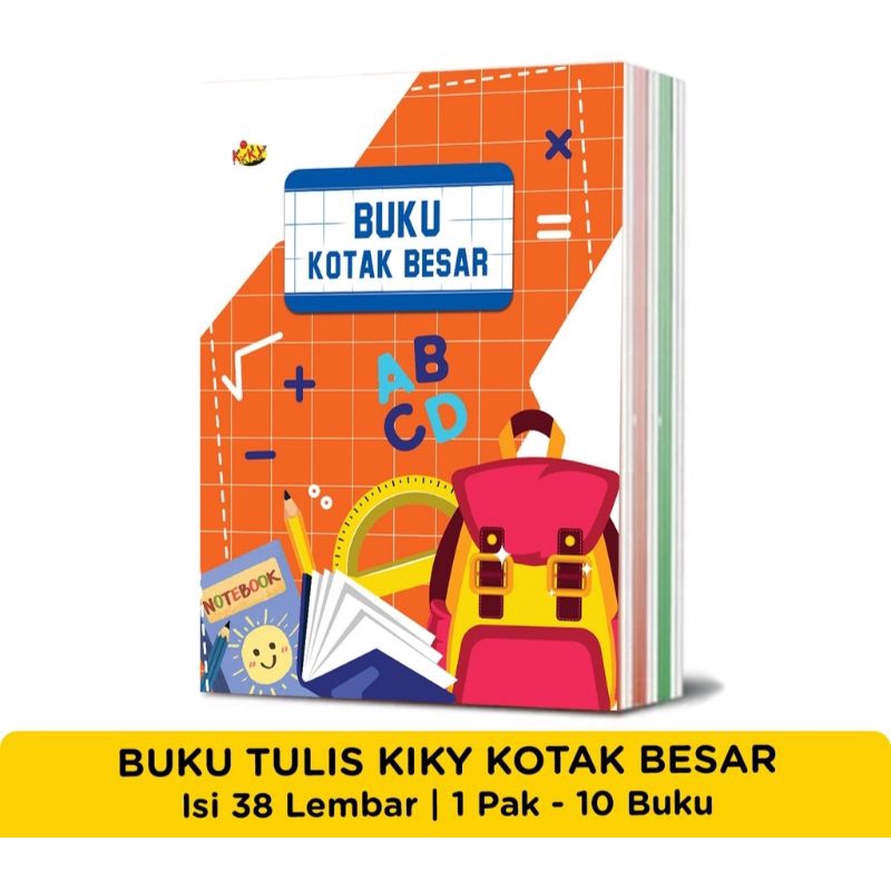 

Buku tulis Kiky Halus kasar / Kotak kecil / Kotak besar isi 38 lembar (10 pcs)