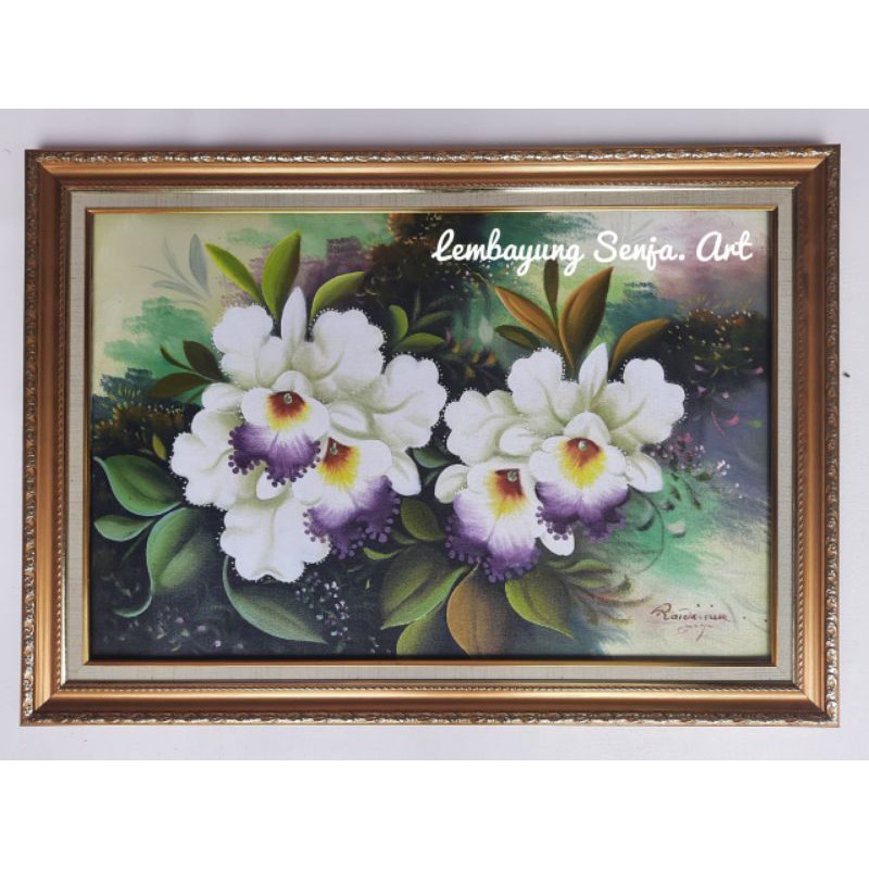 lukisan bunga anggrek lukisan bunga cantik lukisan cantik dekorasi rumah cantik dekorasi dinding