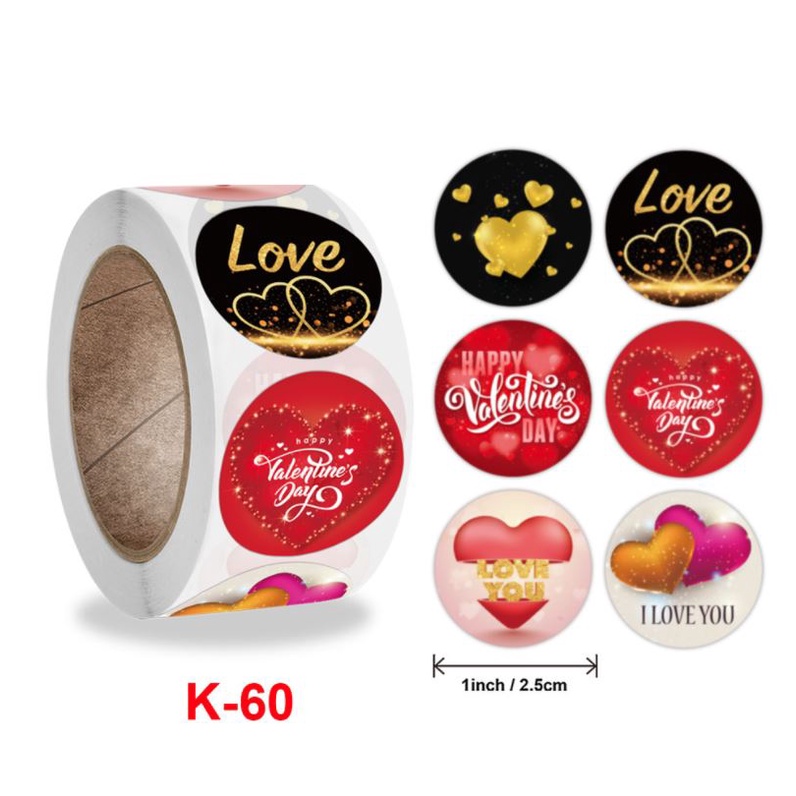 

Sticker Stiker Roll Label Cookie HATI VALENTINE 1