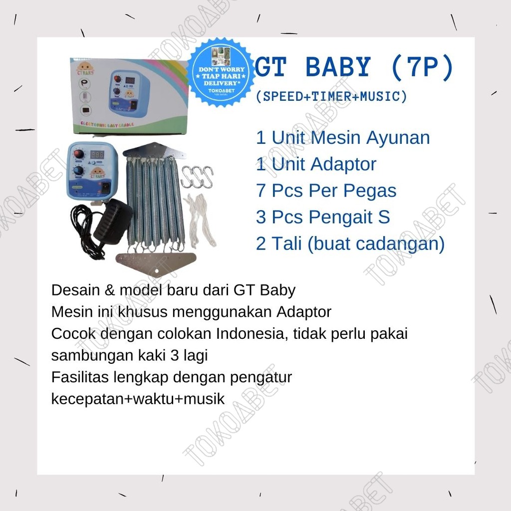 Perlengkapan bayi mesin ayunan elektrik ayunan baby fasilitas pengatur kecepatan waktu dan musik