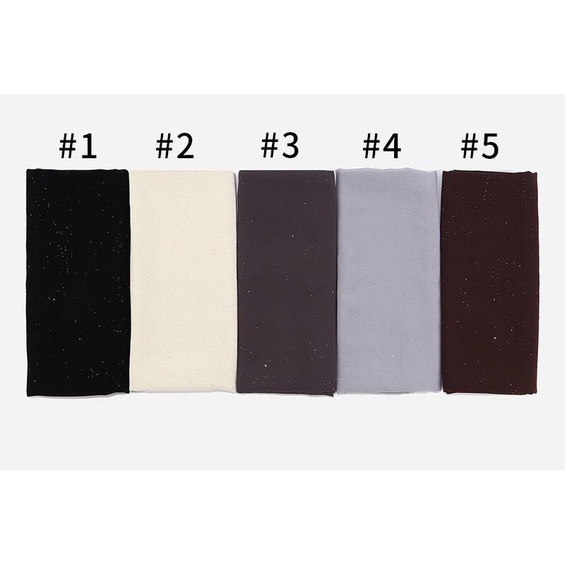 (BUY 1 GET 1) 1-20 Jilbab  Pashmina Chiffon Polos Gliter