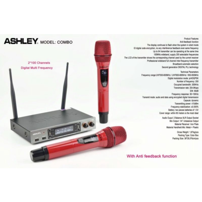 MIC ASHLEY MC PRO / MIC ASHLEY COMBO / MIC ASHLEY MCR168 GARANSI RESMI ORIGINAL