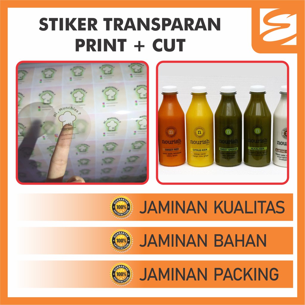 

Sticker Print & Cut Meteran Transparan Cetak Stiker Label Custom