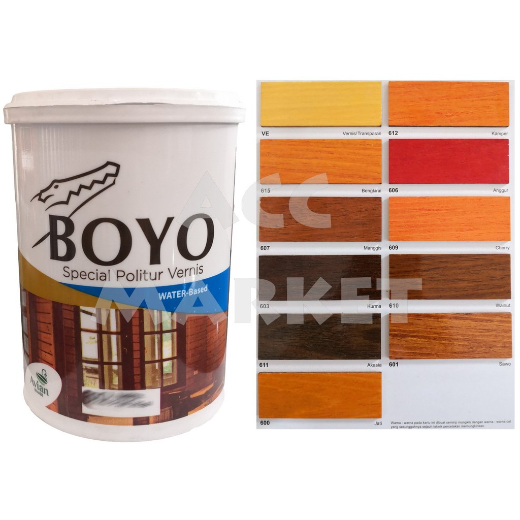  Cat  Kayu  Politur BOYO Water  Based 1 Kg Vernis Plitur 