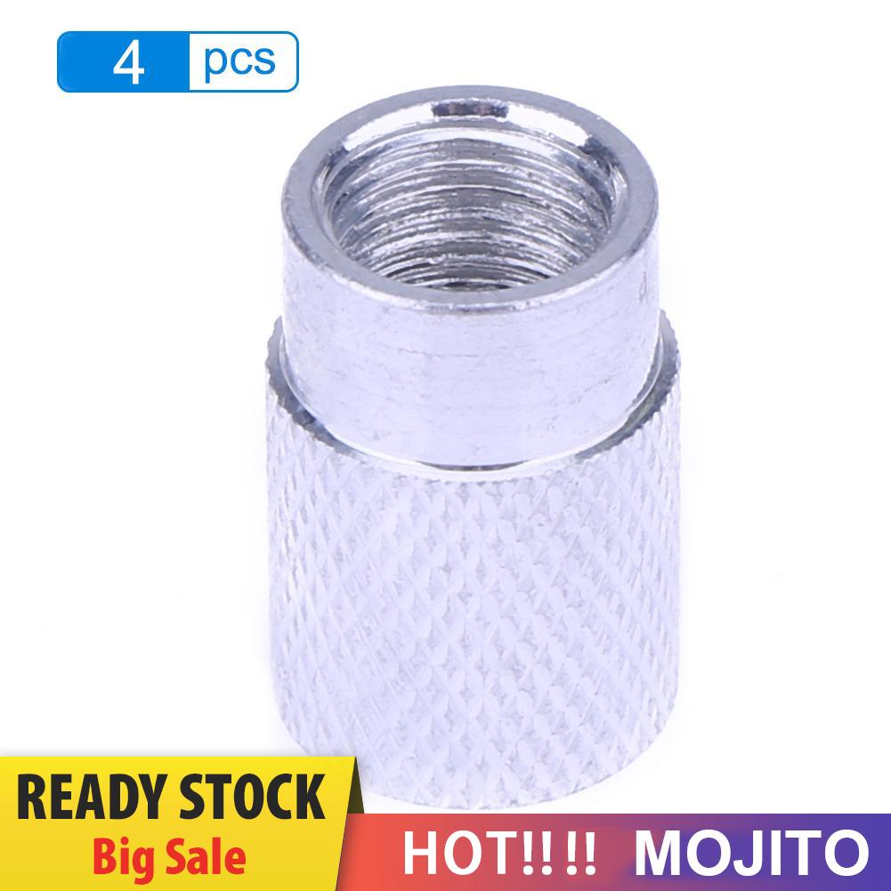 MOJITO 4pcs Auto Bicycle Tire Valve Caps Dust Covers for Schrader Valve