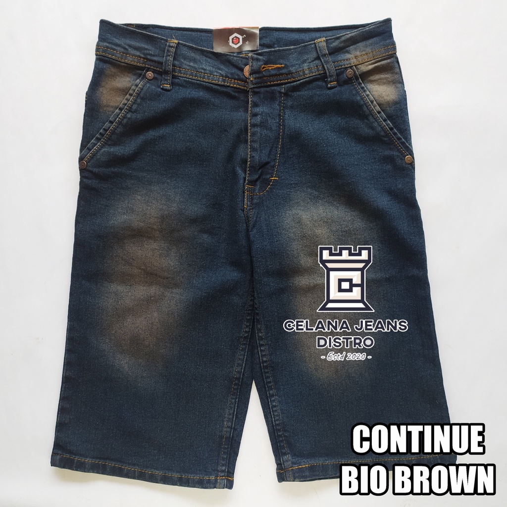 Celana Jeans Pendek Bio Brown Pria Distro Continue