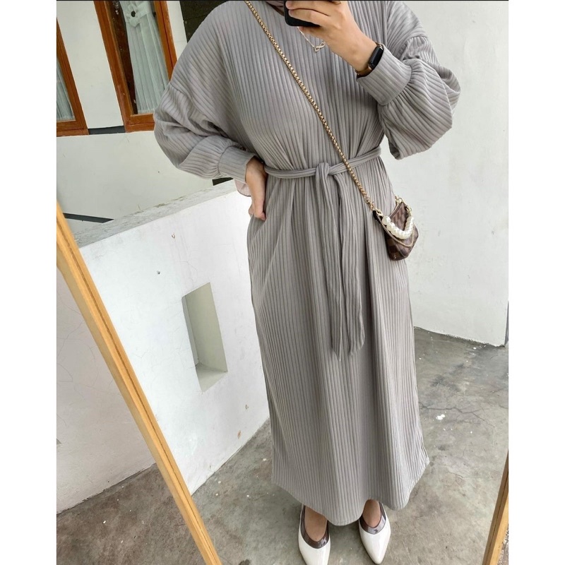 Kamila Knit Midi Dress Premium Atasan Knit Dress Wanita