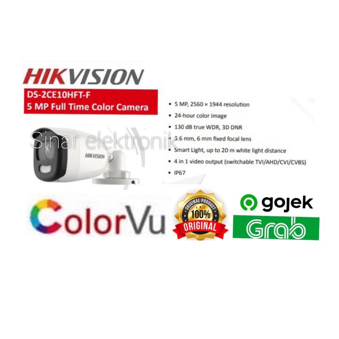 Camera 5mp colorvu HIKVISION DS-2CE10HFT-F
