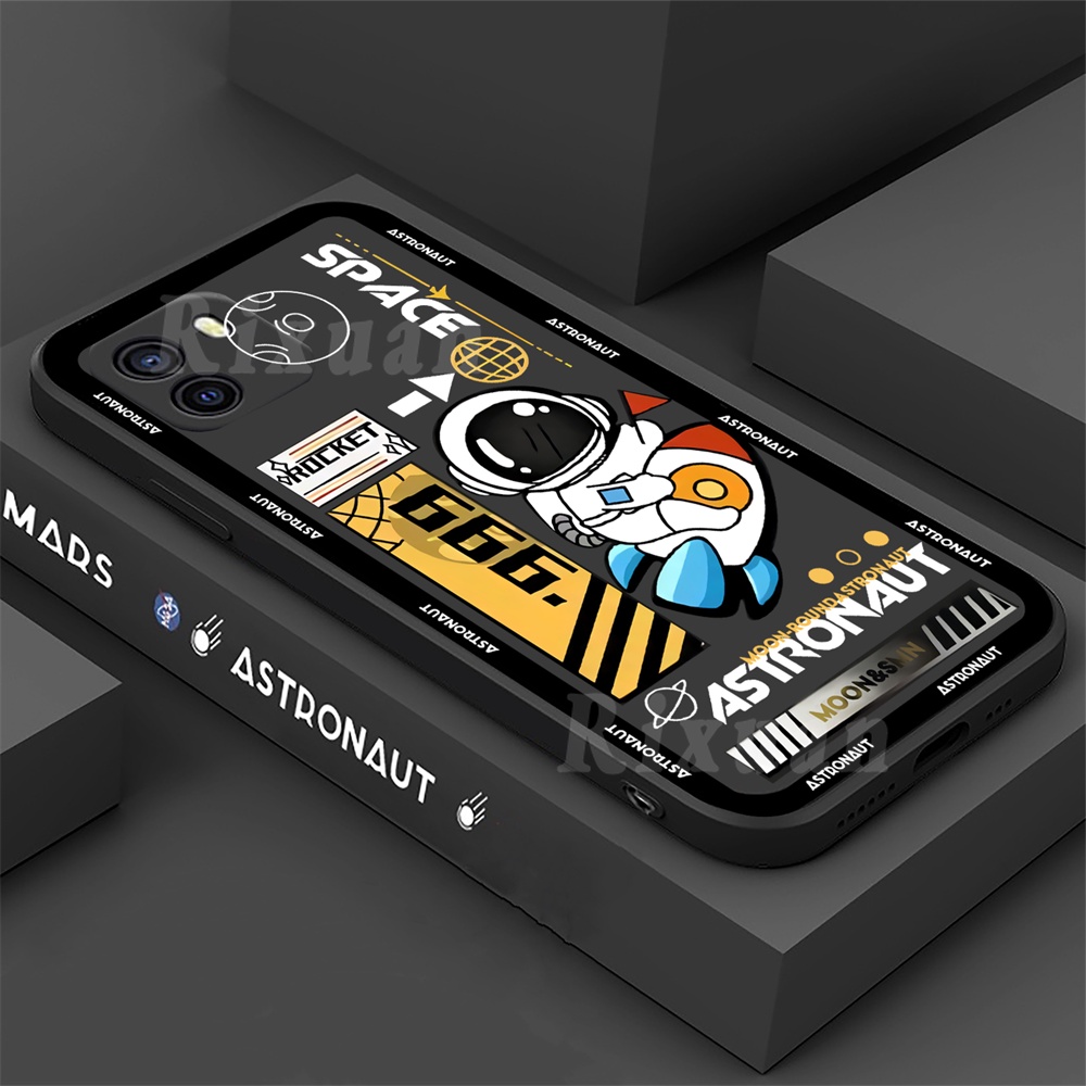 Casing TPU OPPO A57 2022 A15 A16 A16K A55 A95 A54 A53 A12 A5S A7 A3S A31 A52 A92 A94 A37 F9 4x Ri 4F Motif Astronot