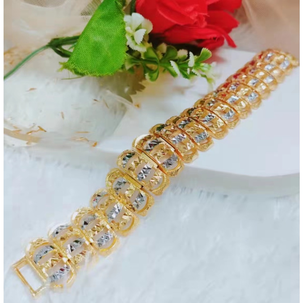 Gelang Xuping Rantai Kombinasi Lapis Emas 24k Perhiasan 1230.1231