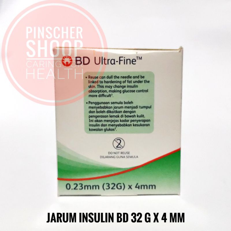 Jarum Insulin BD Microfine 32 G Hijau 0,23 x 4 mm