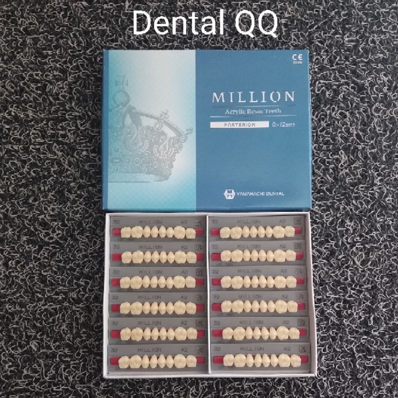 Gigi palsu NEW ACE MILLION posterior atas & bawah // gigi belakang upper & lower // acrylic teeth