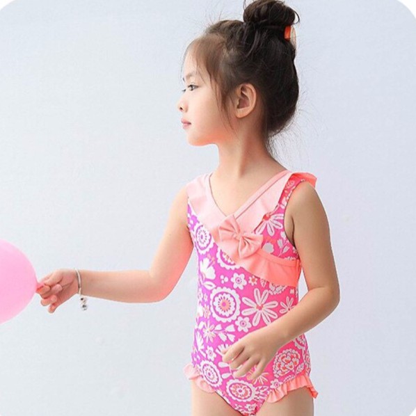 BAJU RENANG PEREMPUAN TERLUCU WARNA PINK | SWIMSUIT RIBBON - PINK