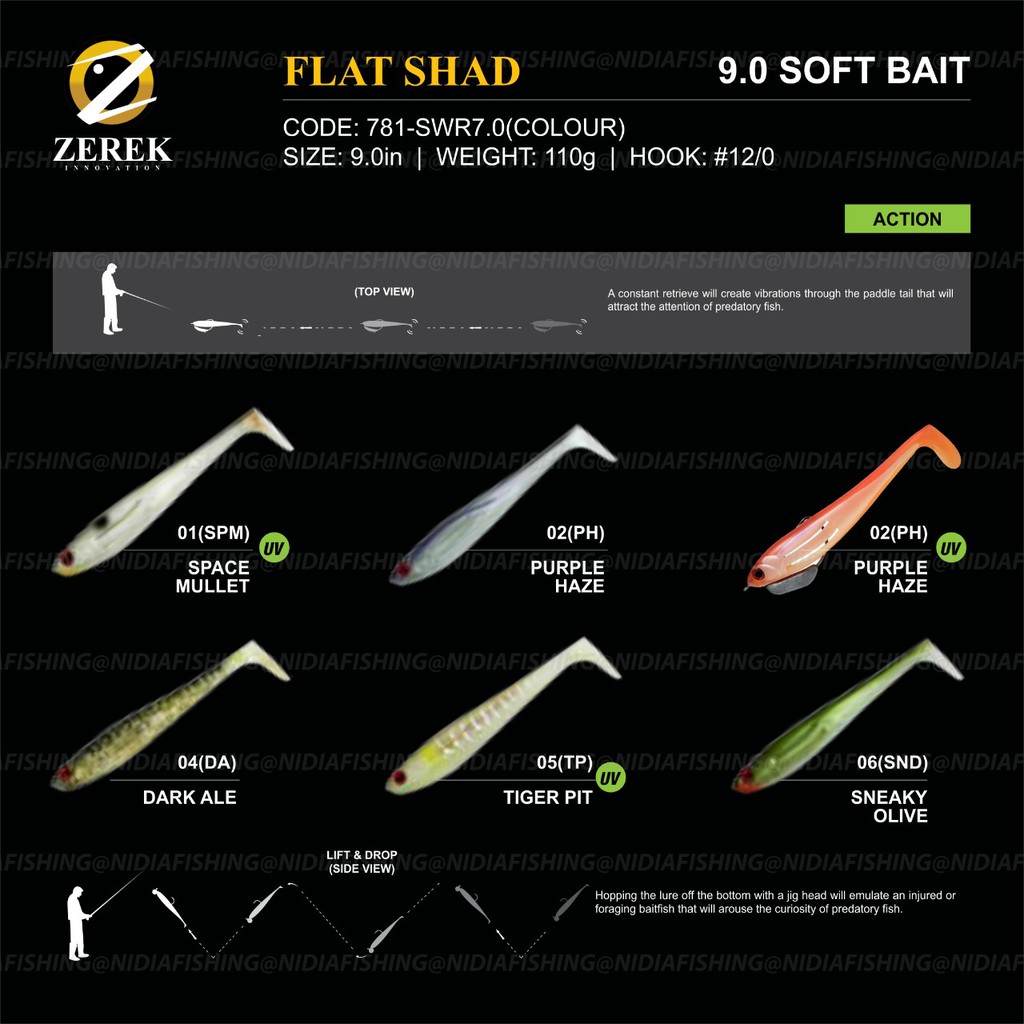 UMPAN PANCING LURE MINNOW ZEREK FLAT SHAD 110G
