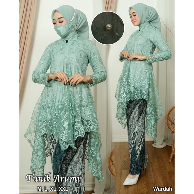 (COD)- SET TUNIK UMBRELLA JUBRAI / SETELAN KEBAYA BROKAT WANITA / KEBAYA WISUDA