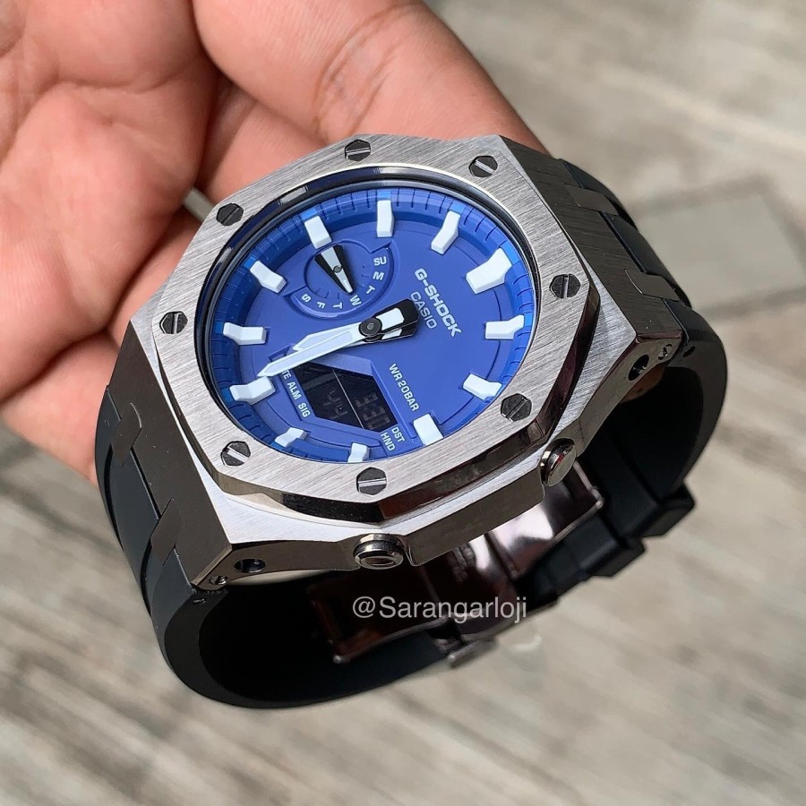 Casio Gshock GA2100 GA2110 Grey Light Blue Original Custom AP