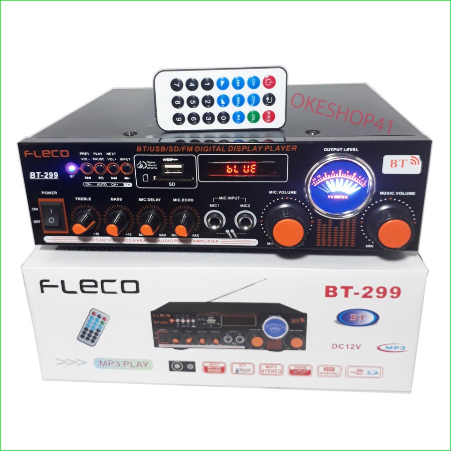 FLECO Amplifier FLECO 299 Bluetooth Stereo Karaoke + Mp3 player + FM Radio