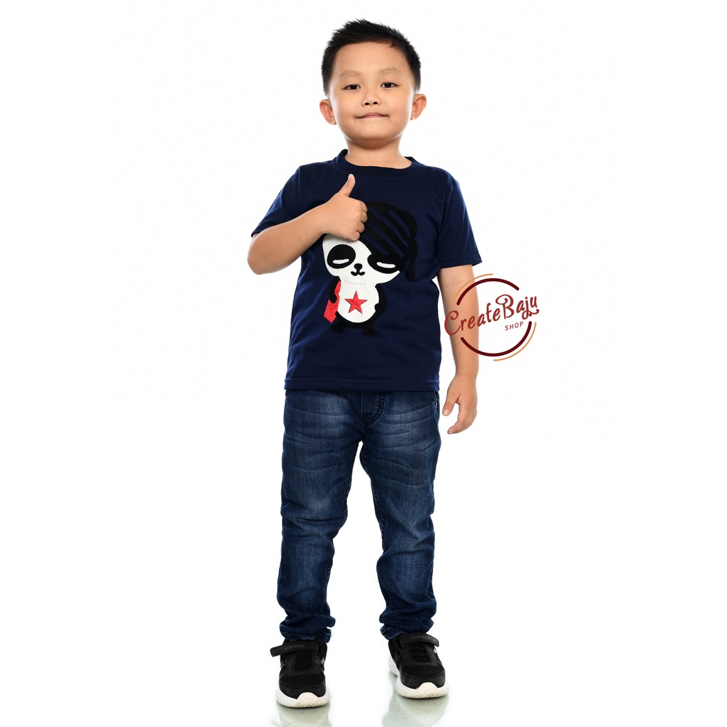KAOS ANAK LAKI 1-7 TAHUN PANDA BINTANG BAJU ANAK LAKI MURAH BAHAN KATUN