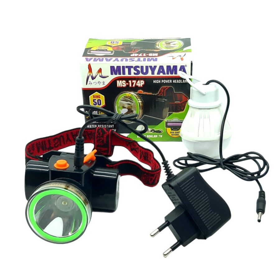 SENTER KEPALA/HEADLAMP LED MITSUYAMA MS-174P 30WATT GRATIS BOHLAM 7 WATT KUALITAS TERBAIK