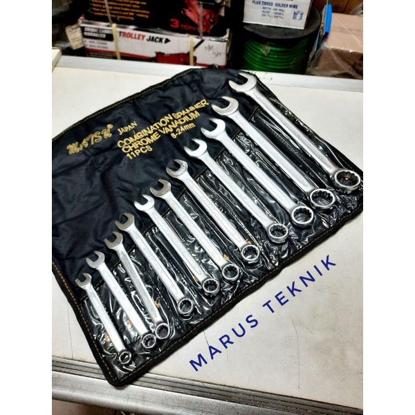 Kunci Ring Pas Set 11pc 8-24mm MATSU  standard Jepang bahan Crv