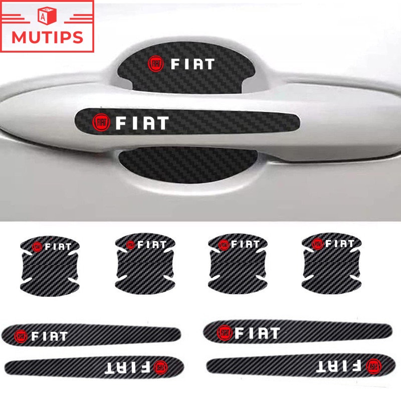 8pcs Stiker Pelindung Handle Pintu Mobil Bahan Karbon Fiber Untuk Uno Toro 500 Bravo Punto Palio Argo Stilo Strada Mobi