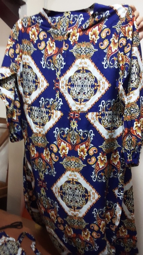 ( Promo ) Gamis Batik Bahan Katun Rayon Seleting Lengan Panjang