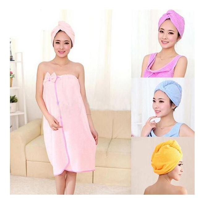 Handuk Kepala microfiber kancing Hair towel anak anduk penutup pengering rambut basah untuk keramas hair drying towel