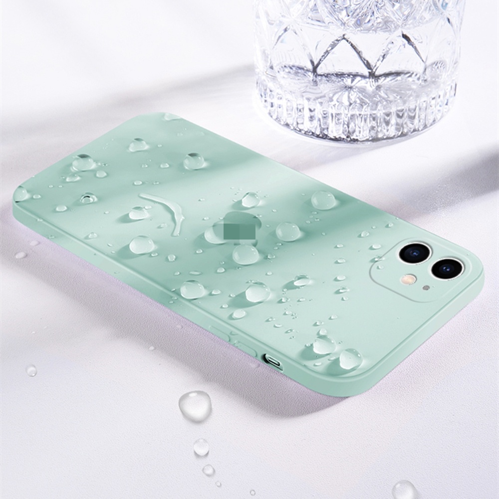 Case Square Silicone untuk iPhone 11 / 11ProMax X XR Xs Max Case Flocking Layer Inner Soft Casing