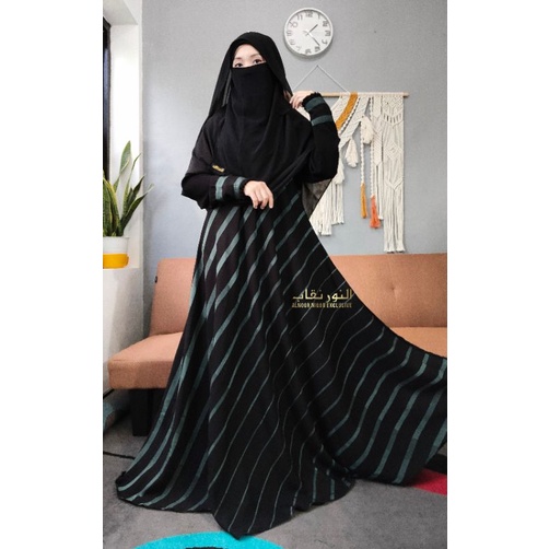 Abaya GOVINDA TOSCA kombinasi JETBLACK SAUDI.  abaya salur Jubah temboro abaya saudi gamis ori alnoo