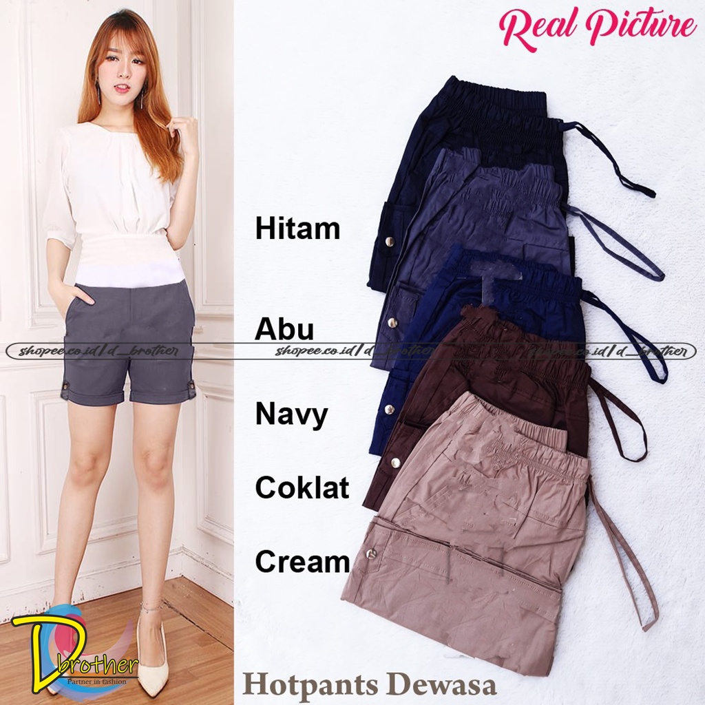 HOTPANT KATUN WANITA CELANA HOTPANTS HOT PANT KATUN STRETCH WANITA STANDART L DAN JUMBO XXL