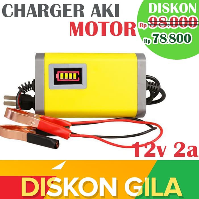 Aki Mobil - Otomotif - Charger Aki Portable Promo Charger Aki Cas Aki Batere Motor Portable 12 Volt