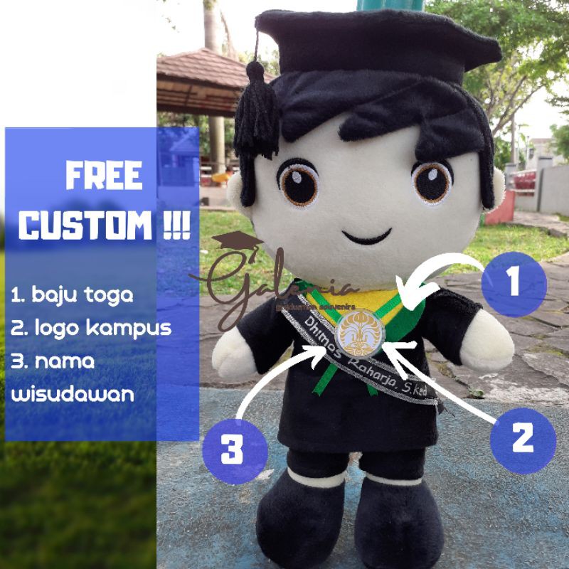 BONEKA WISUDA CUSTOM /KADO WISUDA/BONEKA COWOK/LAKI LAKI