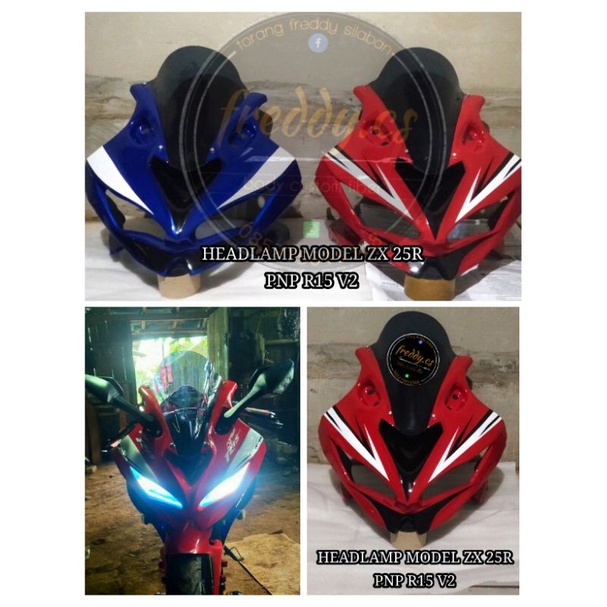 headlamp r15 v2/v1, kedok r15 v2 model zx, topeng r15 v2 model zx