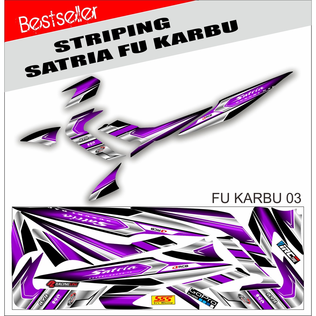 STIKER STRIPING SUZUKI SATRIA FU KARBU VARIASI RACING