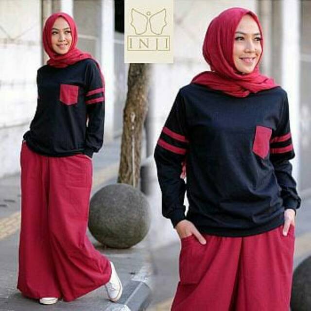 ST HJ SHAKILA HITAM MIX MAROON