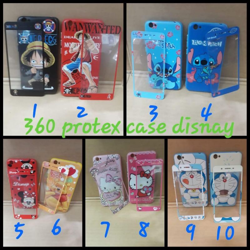 »» 360 Protect case Gambar (Disney)  + TemperedGlass for Samsung A520 A720 Xiaomi Redmi 4Prime