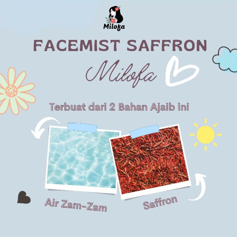 GEN - BUY 1 GET 1 FREE GIFT BPOM Facemist Saffron Milofa 100ml / Face Mist Saffron Milofa 100ml