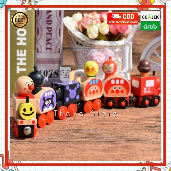 Anpanman magnetic train - mainan kereta magnet - pretend play