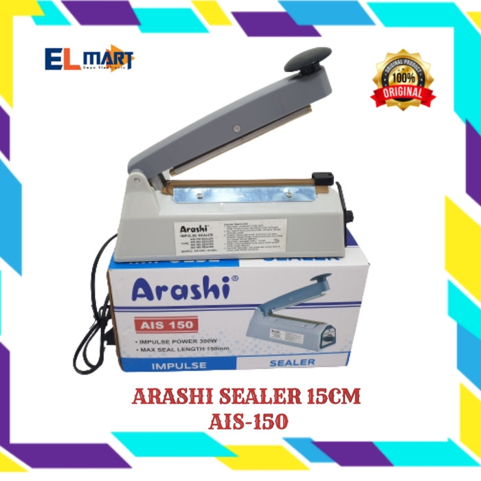 Impulse Sealer Alat Mesin Press Perekat Plastik ARASHI AIS 150 15cm / AIS150 / AIS-150 original