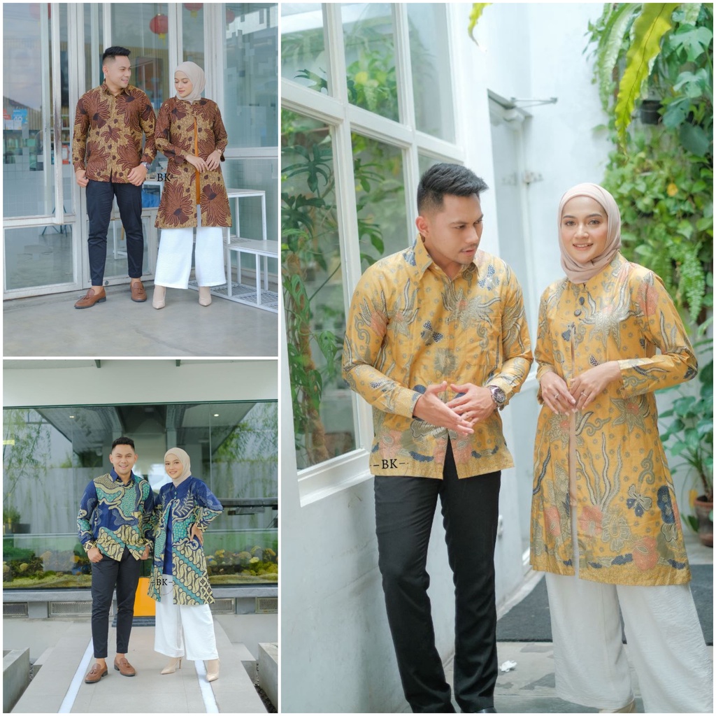 Maura Couple - Sania Ruffle Batik Couple Ori Ndoro Jowi Garansi Termurah Shopee - BATIK MODERN SOLO