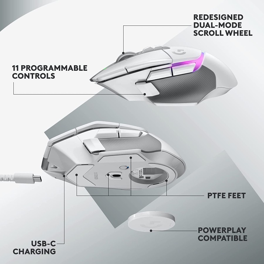 Logitech G502 X Plus Mouse Gaming Wireless RGB HERO 25K DPI