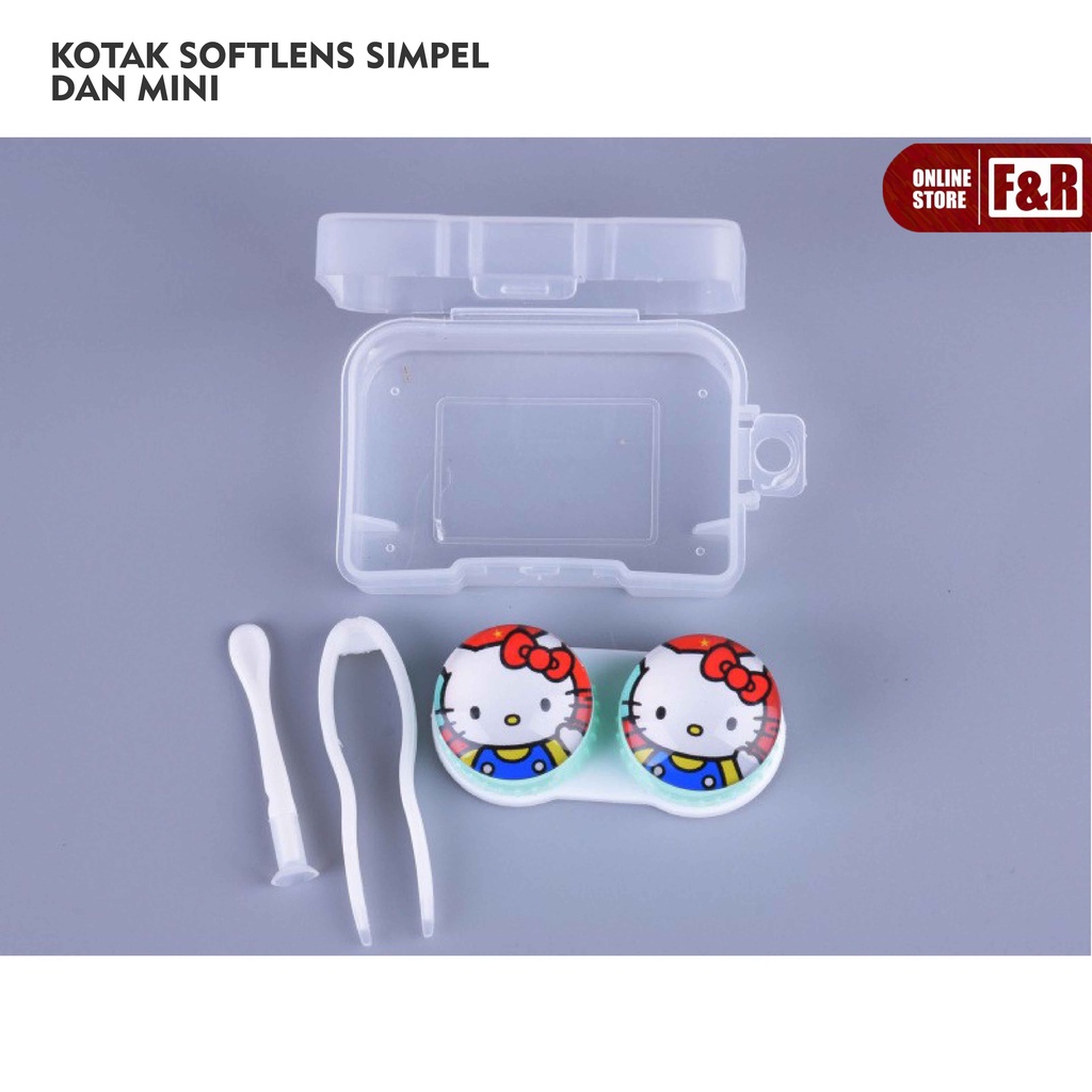 Tempat Soflens Lucu Kontak Lensa Simple Contact Lens Softlens Case 1 Set