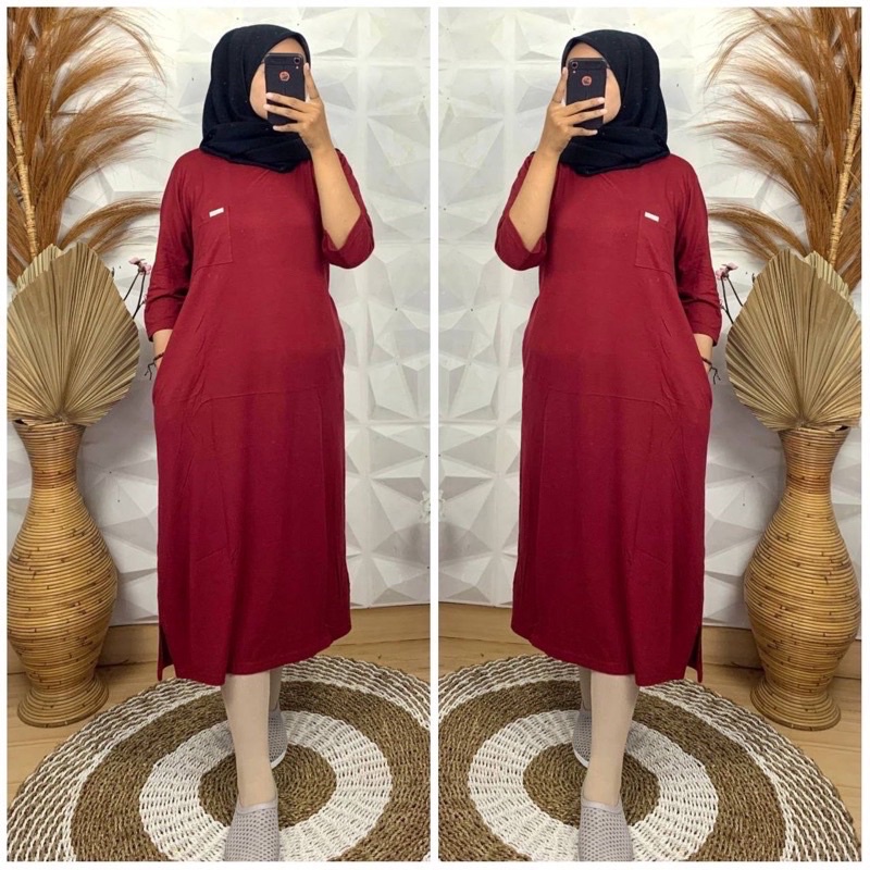 midi dress kaos / tunik kaos