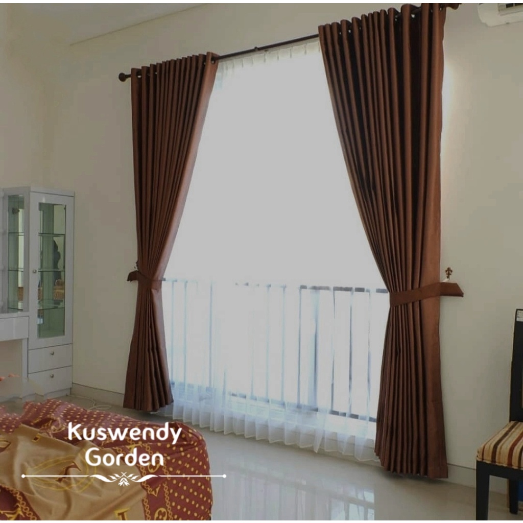 Gorden Blackout Glossy 200 x 200 cm Tinggi 2 meter Hordeng Jendela Pintu Tirai Minimalis