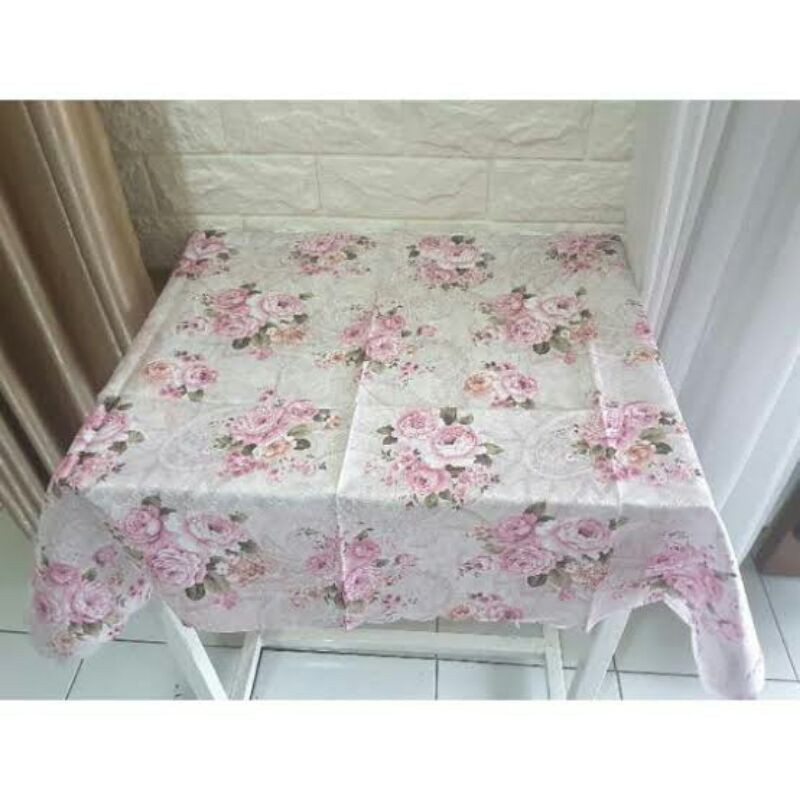 Taplak Meja teras nylon motif Shabby (100x100cm)