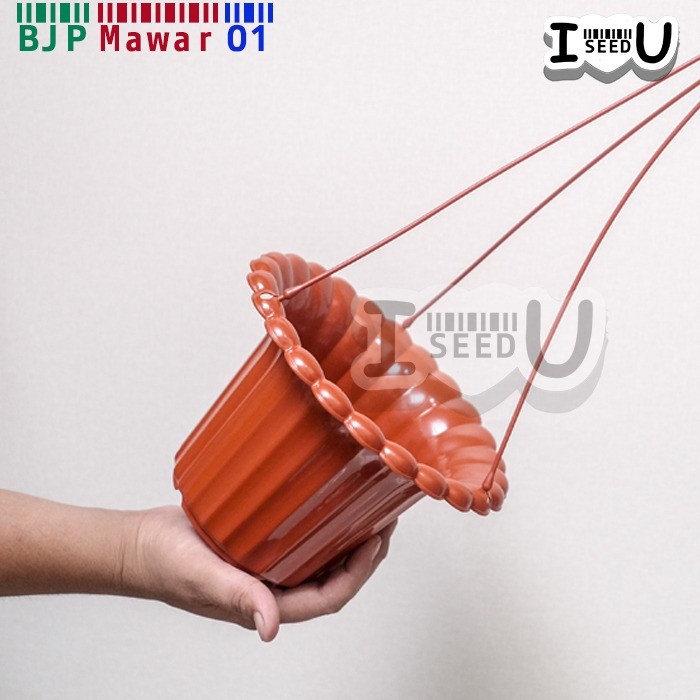 Pot Bunga Gantung Mawar Ori 01 Coklat - (BJP)