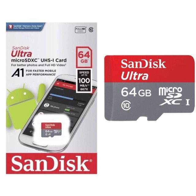 SanDisk UItra MicroSDHC UHS-I Card(2G,4G,8G,16G,32G,64G)